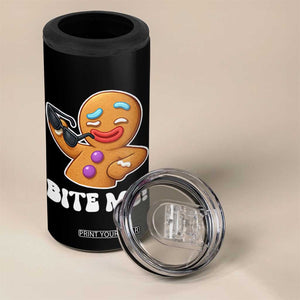 Funny Xmas Gingerbread Man 4 in 1 Can Cooler Tumbler Funny Sexy Cookie Bite Me TS10 Print Your Wear