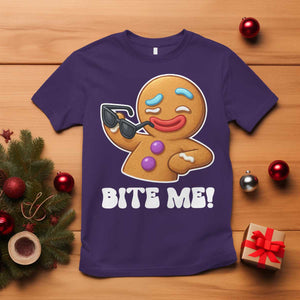 Funny Xmas Gingerbread Man T Shirt Funny Sexy Cookie Bite Me TS10 Purple Print Your Wear