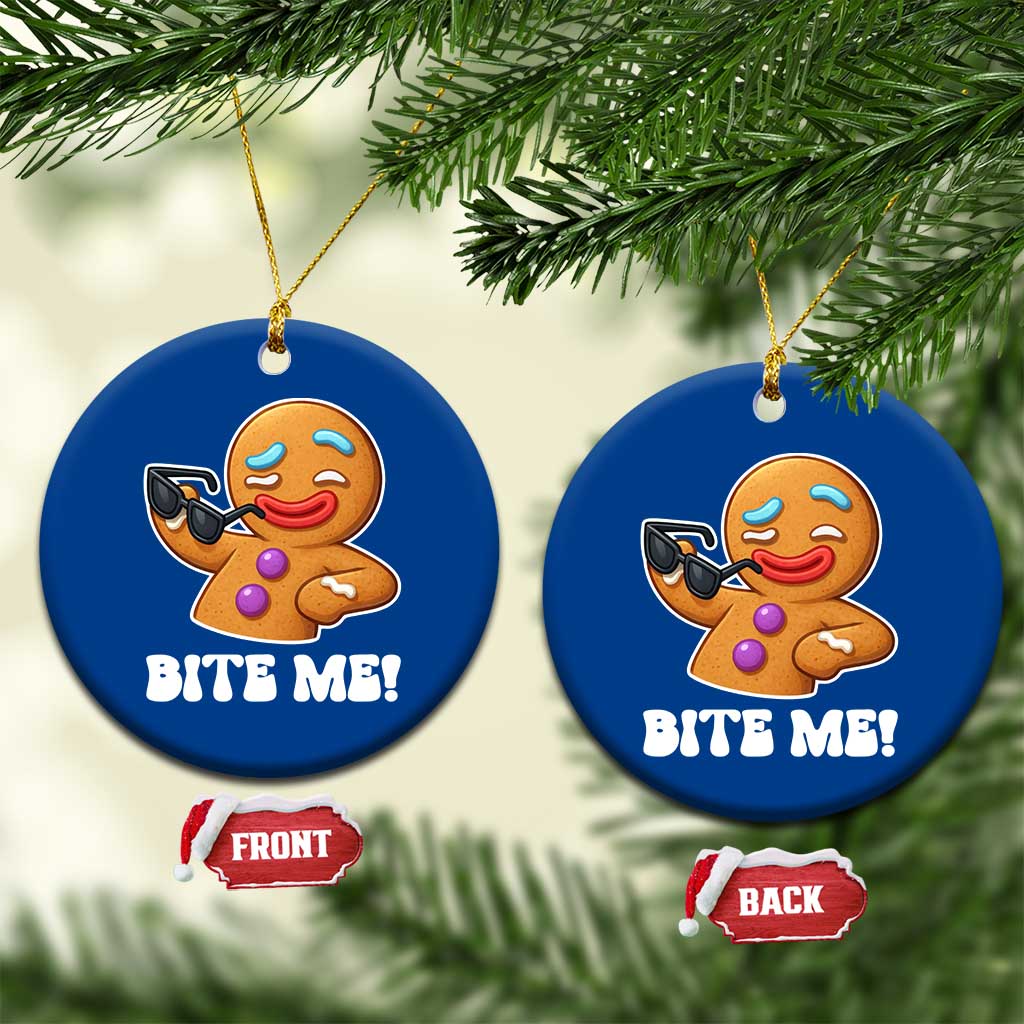 Funny Xmas Gingerbread Man Ceramic Ornament Funny Sexy Cookie Bite Me TS10 1pc Blue Print Your Wear
