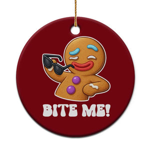 Funny Xmas Gingerbread Man Ceramic Ornament Funny Sexy Cookie Bite Me TS10 1pc Red Print Your Wear