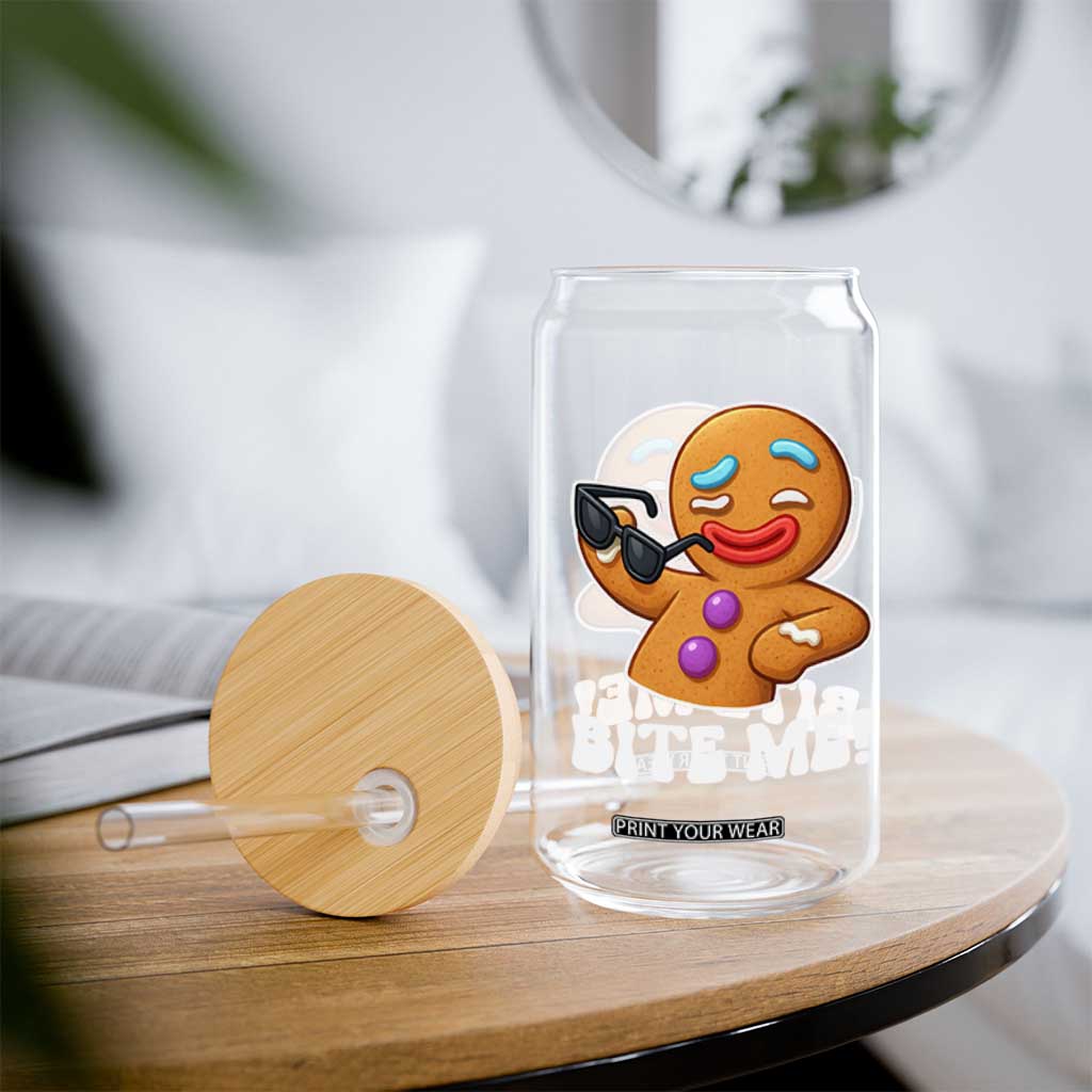 Funny Xmas Gingerbread Man Glass Can Funny Sexy Cookie Bite Me TS10 Print Your Wear
