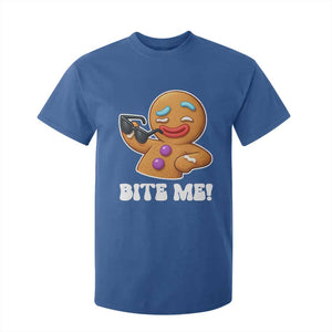 Funny Xmas Gingerbread Man T Shirt For Kid Funny Sexy Cookie Bite Me TS10 Royal Blue Print Your Wear