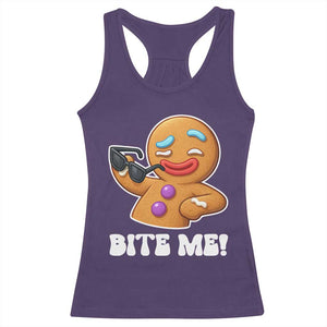 Funny Xmas Gingerbread Man Racerback Tank Top Funny Sexy Cookie Bite Me TS10 Purple Print Your Wear