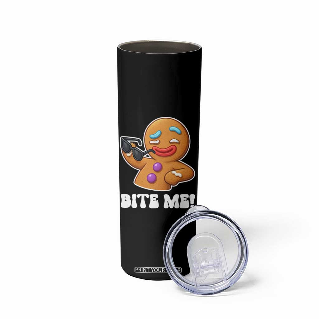 Funny Xmas Gingerbread Man Skinny Tumbler Funny Sexy Cookie Bite Me TS10 Print Your Wear
