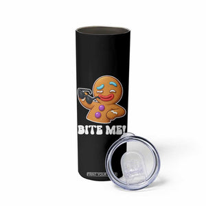Funny Xmas Gingerbread Man Skinny Tumbler Funny Sexy Cookie Bite Me TS10 Print Your Wear