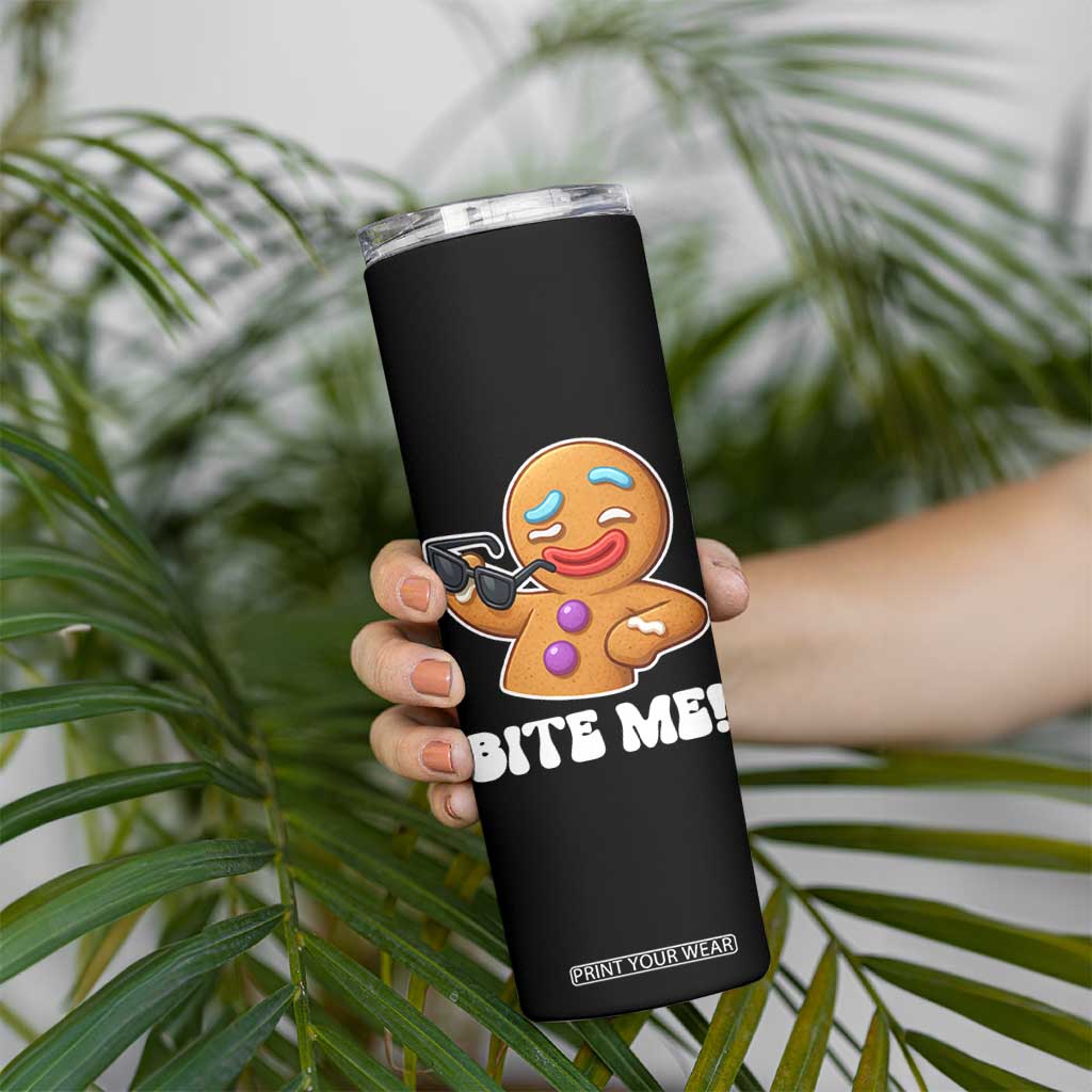 Funny Xmas Gingerbread Man Skinny Tumbler Funny Sexy Cookie Bite Me TS10 Print Your Wear