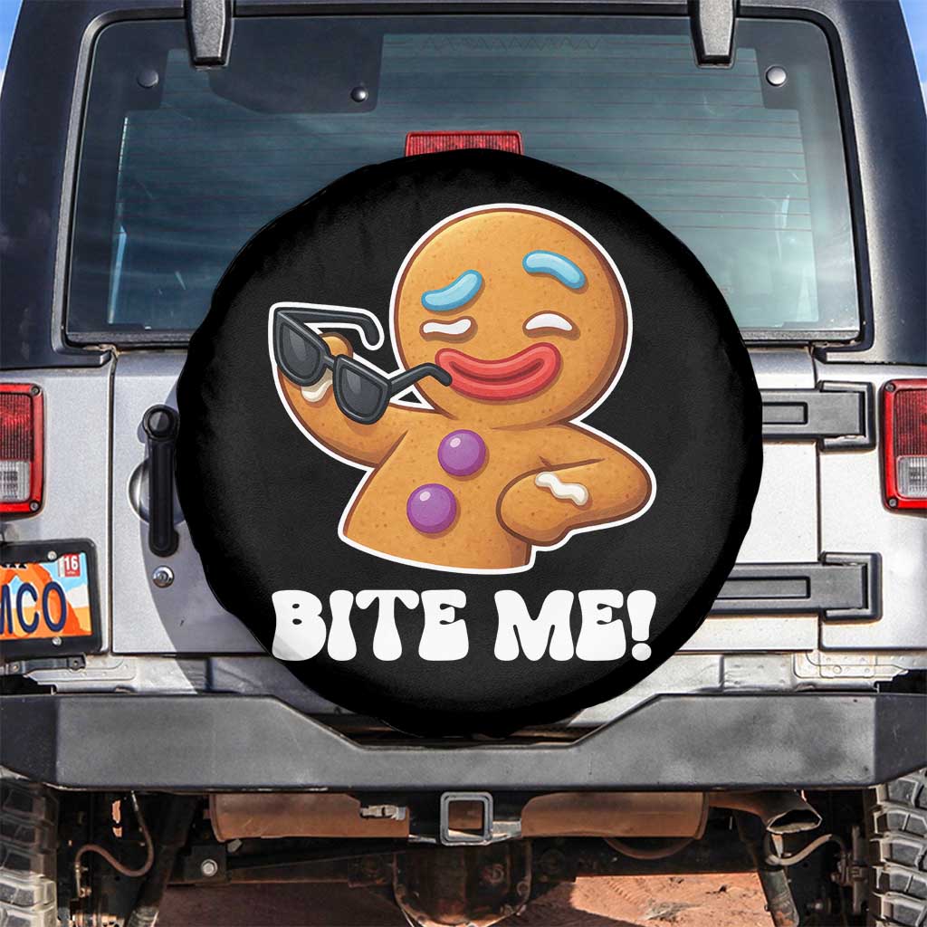 Funny Xmas Gingerbread Man Spare Tire Cover Funny Sexy Cookie Bite Me TS10 No hole Black Print Your Wear