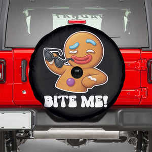 Funny Xmas Gingerbread Man Spare Tire Cover Funny Sexy Cookie Bite Me TS10 Black Print Your Wear
