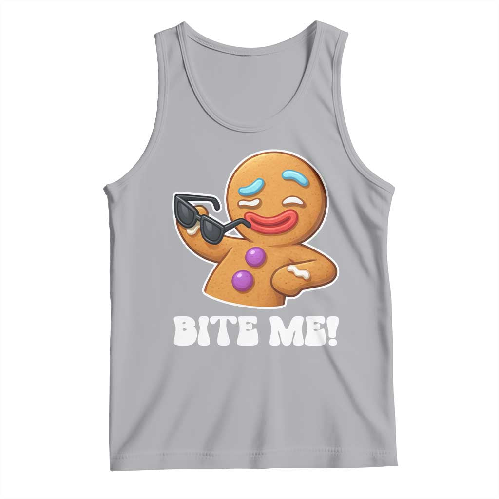 Funny Xmas Gingerbread Man Tank Top Funny Sexy Cookie Bite Me TS10 Athletic Heather Print Your Wear