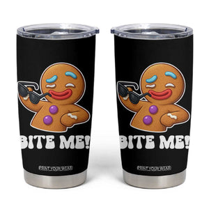 Funny Xmas Gingerbread Man Tumbler Cup Funny Sexy Cookie Bite Me TS10 Black Print Your Wear