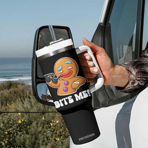 Funny Xmas Gingerbread Man Tumbler With Handle Funny Sexy Cookie Bite Me TS10 Print Your Wear