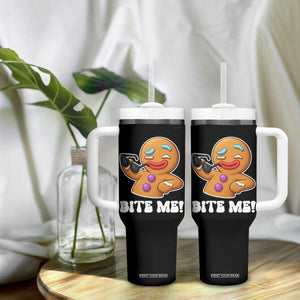 Funny Xmas Gingerbread Man Tumbler With Handle Funny Sexy Cookie Bite Me TS10 Print Your Wear