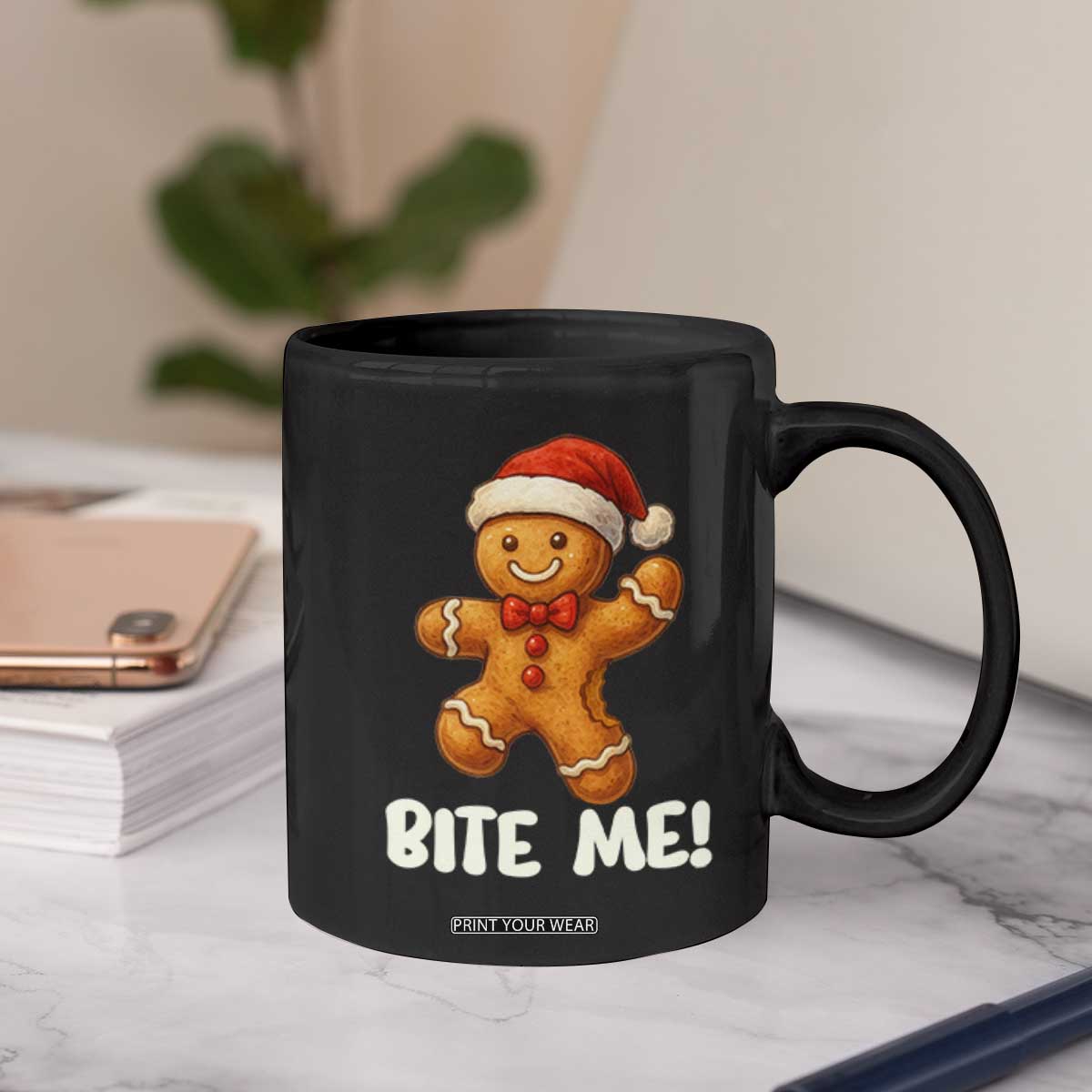 Funny Xmas Gingerbread Man Coffee Mug Cookie Bite Me TS10 Print Your Wear