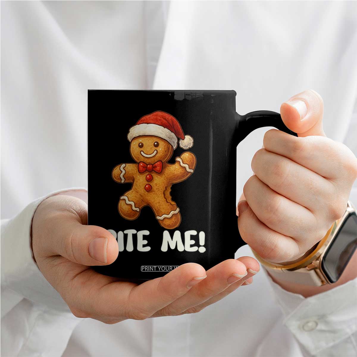 Funny Xmas Gingerbread Man Coffee Mug Cookie Bite Me TS10 Print Your Wear