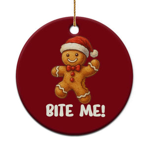 Funny Xmas Gingerbread Man Ceramic Ornament Cookie Bite Me TS10 1pc Red Print Your Wear