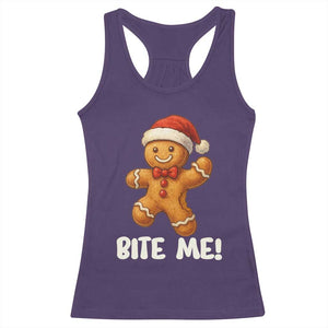 Funny Xmas Gingerbread Man Racerback Tank Top Cookie Bite Me TS10 Purple Print Your Wear