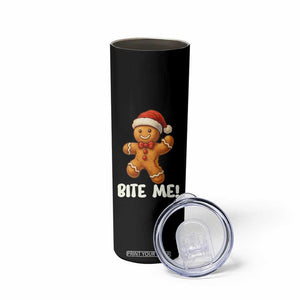 Funny Xmas Gingerbread Man Skinny Tumbler Cookie Bite Me TS10 Print Your Wear