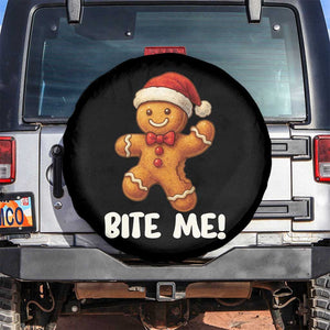 Funny Xmas Gingerbread Man Spare Tire Cover Cookie Bite Me TS10 No hole Black Print Your Wear