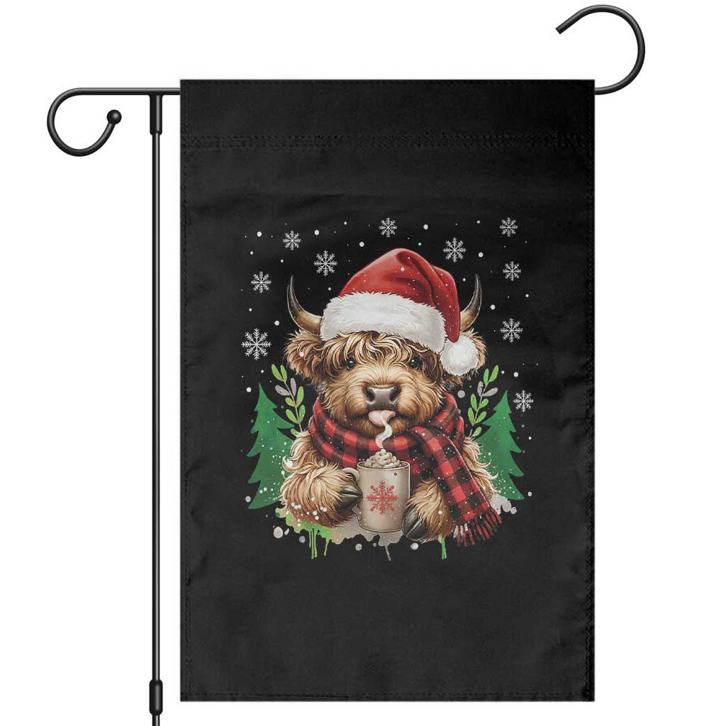 Christmas Cow Garden Flag Funny Highland Cow Western Farmer Gift TS10 Black Print Your Wear