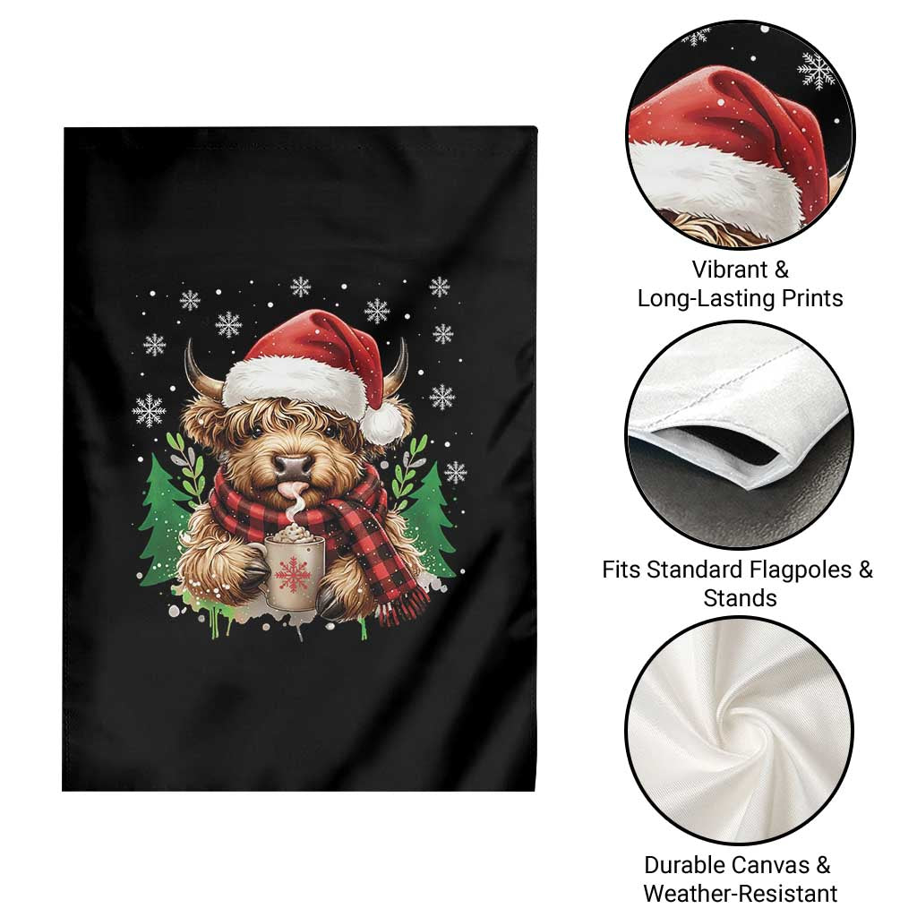 Christmas Cow Garden Flag Funny Highland Cow Western Farmer Gift TS10 Print Your Wear