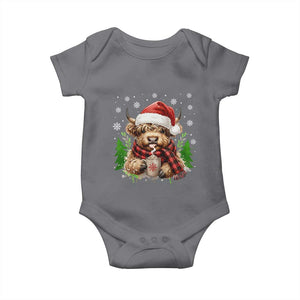 Christmas Cow Baby Onesie Funny Highland Cow Western Farmer Gift TS10 Charcoal Print Your Wear