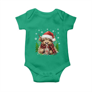 Christmas Cow Baby Onesie Funny Highland Cow Western Farmer Gift TS10 Irish Green Print Your Wear
