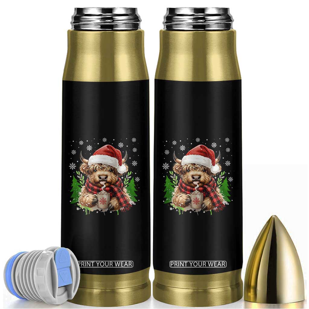 Christmas Cow Bullet Tumbler Funny Highland Cow Western Farmer Gift TS10 Black Print Your Wear