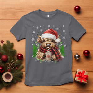 Christmas Cow T Shirt Funny Highland Cow Western Farmer Gift TS10 Charcoal Print Your Wear