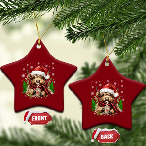 Christmas Cow Ceramic Ornament Funny Highland Cow Western Farmer Gift TS10 Print Your Wear