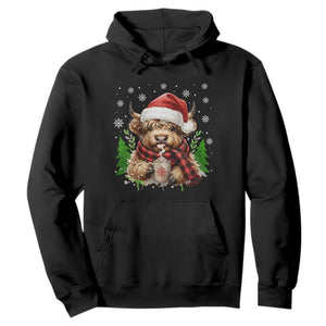Christmas Cow Hoodie Funny Highland Cow Western Farmer Gift TS10 Black Print Your Wear