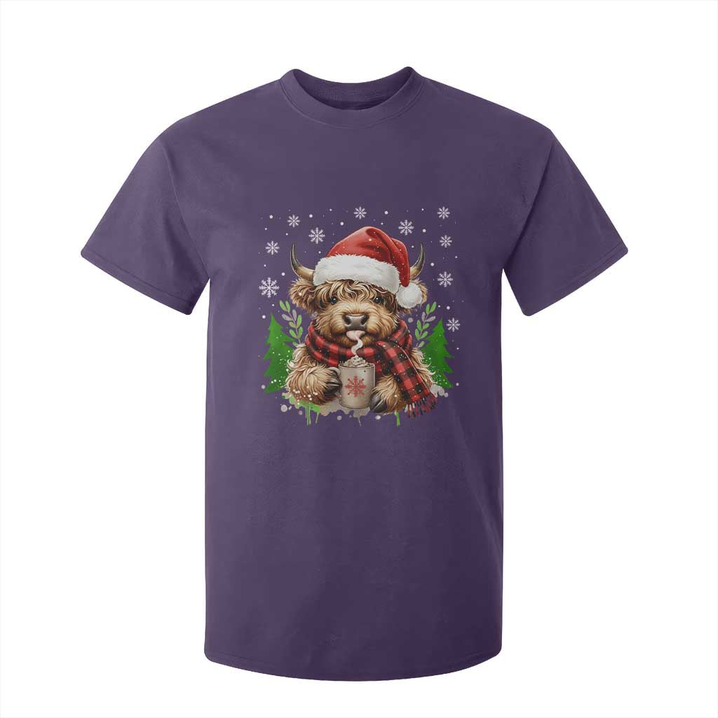 Christmas Cow T Shirt For Kid Funny Highland Cow Western Farmer Gift TS10 Purple Print Your Wear