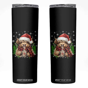 Christmas Cow Skinny Tumbler Funny Highland Cow Western Farmer Gift TS10 Black Print Your Wear