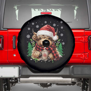 Christmas Cow Spare Tire Cover Funny Highland Cow Western Farmer Gift TS10 Black Print Your Wear