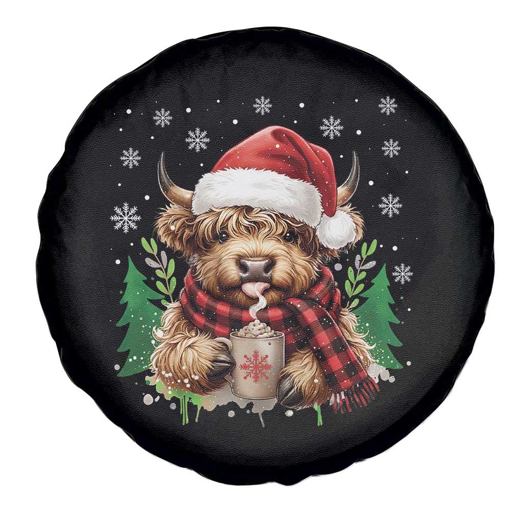 Christmas Cow Spare Tire Cover Funny Highland Cow Western Farmer Gift TS10 Print Your Wear