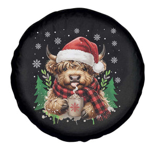 Christmas Cow Spare Tire Cover Funny Highland Cow Western Farmer Gift TS10 Print Your Wear