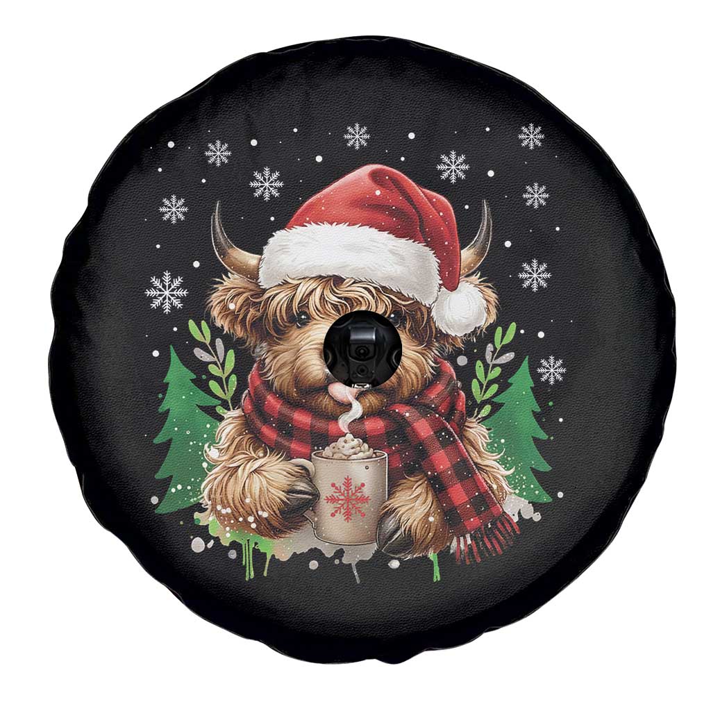 Christmas Cow Spare Tire Cover Funny Highland Cow Western Farmer Gift TS10 Print Your Wear