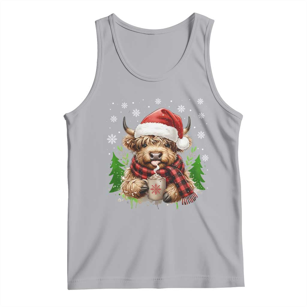 Christmas Cow Tank Top Funny Highland Cow Western Farmer Gift TS10 Athletic Heather Print Your Wear