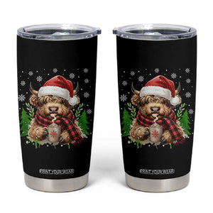 Christmas Cow Tumbler Cup Funny Highland Cow Western Farmer Gift TS10 Black Print Your Wear