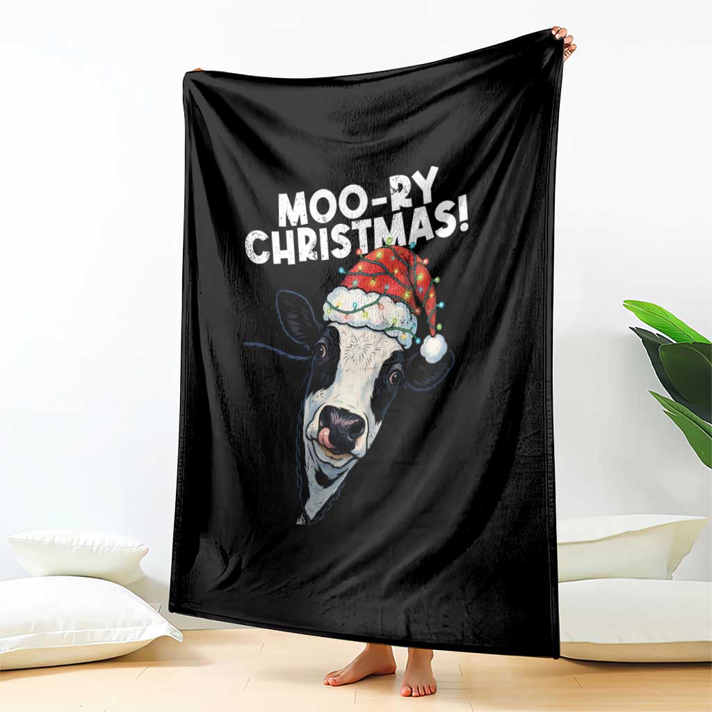 Christmas Cow Throw Blanket Funny Moo Ry Christmas Farmer Gift TS10 Print Your Wear