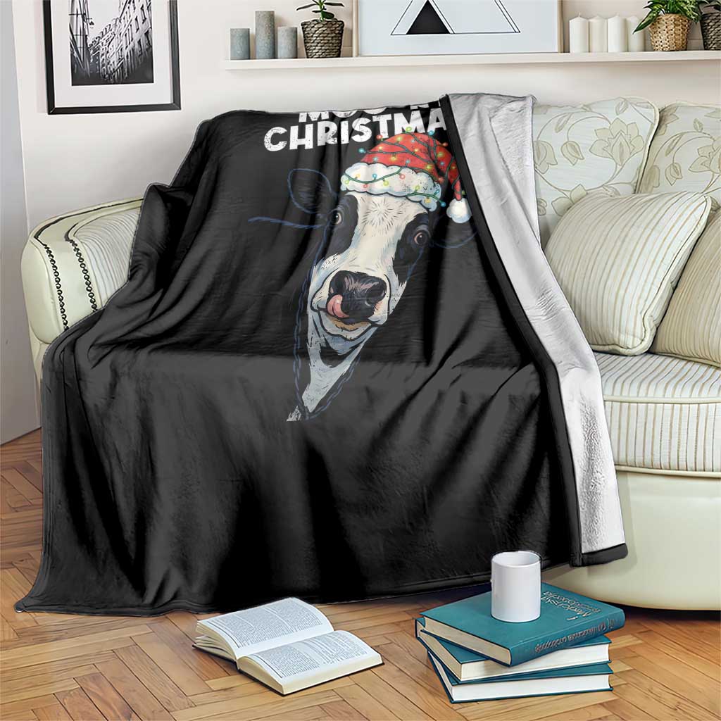 Christmas Cow Throw Blanket Funny Moo Ry Christmas Farmer Gift TS10 Print Your Wear