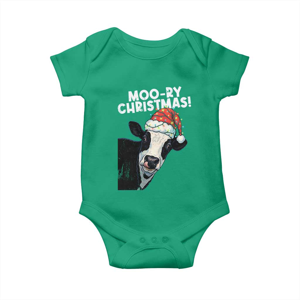 Christmas Cow Baby Onesie Funny Moo Ry Christmas Farmer Gift TS10 Irish Green Print Your Wear