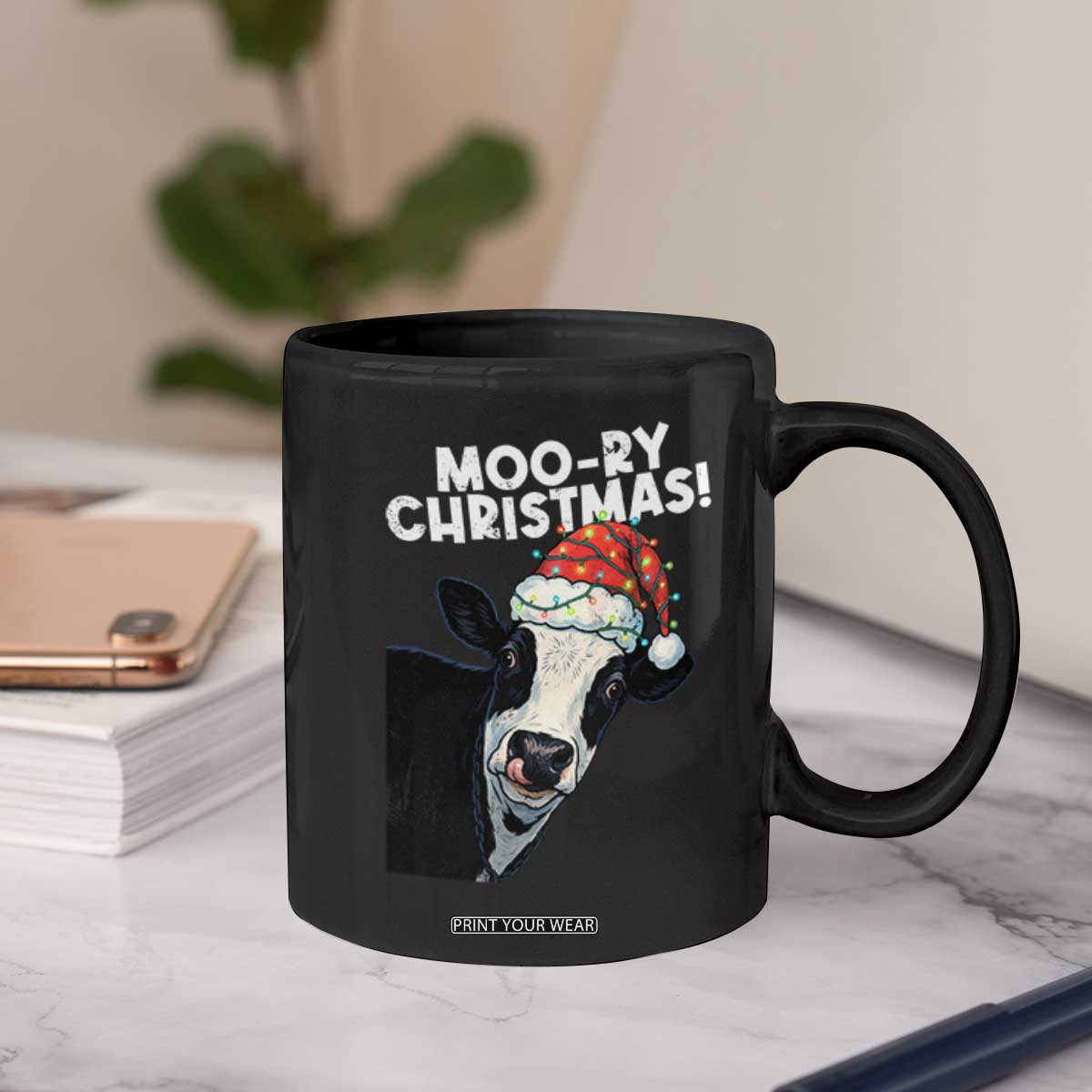 Christmas Cow Coffee Mug Funny Moo Ry Christmas Farmer Gift TS10 Print Your Wear