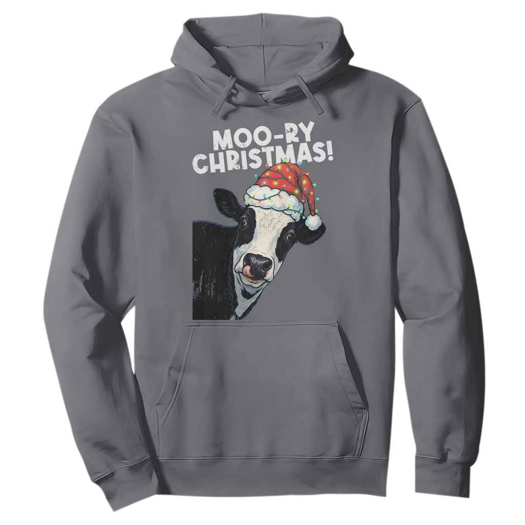 Christmas Cow Hoodie Funny Moo Ry Christmas Farmer Gift TS10 Charcoal Print Your Wear