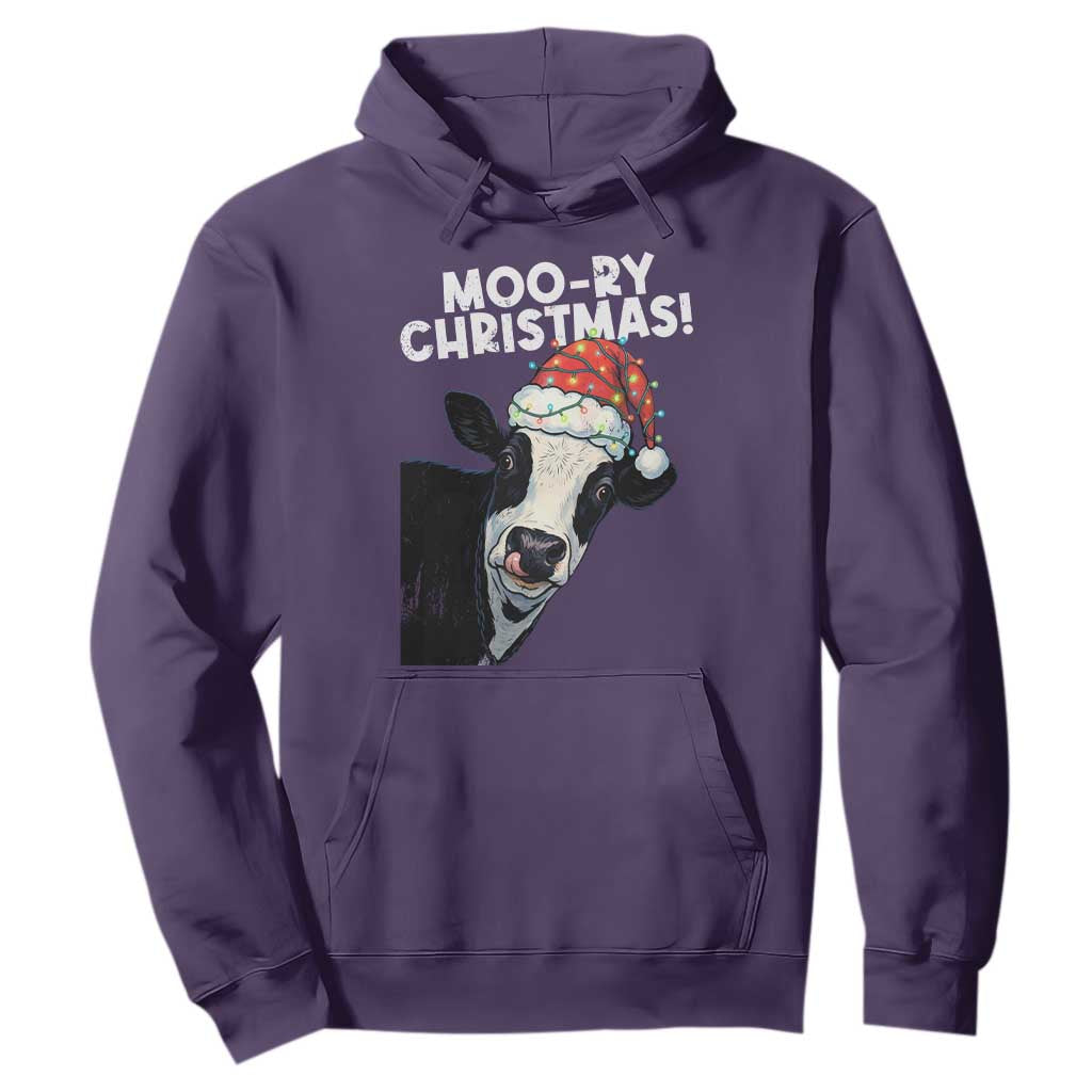 Christmas Cow Hoodie Funny Moo Ry Christmas Farmer Gift TS10 Purple Print Your Wear