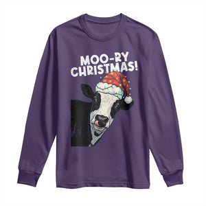 Christmas Cow Long Sleeve Shirt Funny Moo Ry Christmas Farmer Gift TS10 Purple Print Your Wear