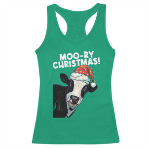 Christmas Cow Racerback Tank Top Funny Moo Ry Christmas Farmer Gift TS10 Irish Green Print Your Wear