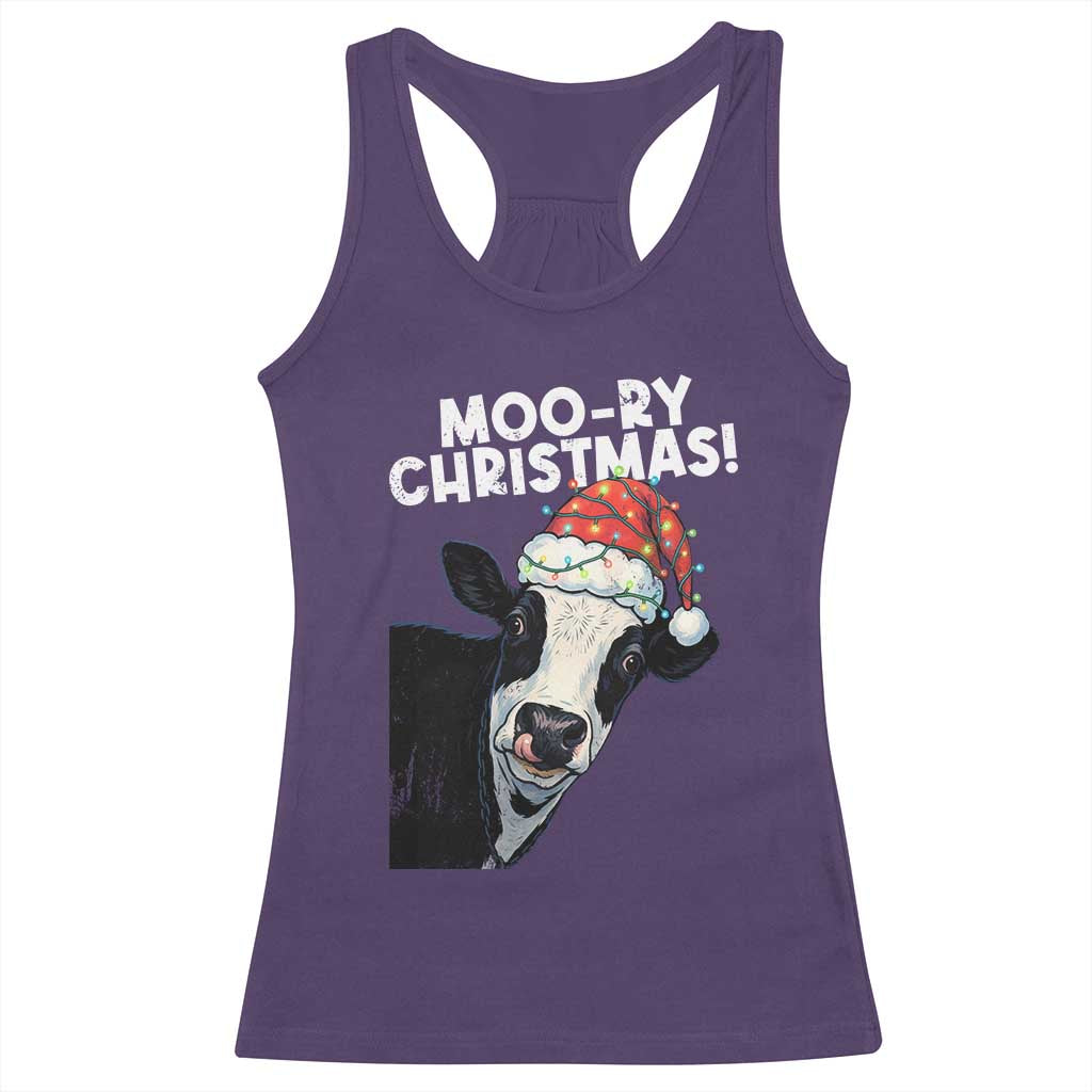Christmas Cow Racerback Tank Top Funny Moo Ry Christmas Farmer Gift TS10 Purple Print Your Wear