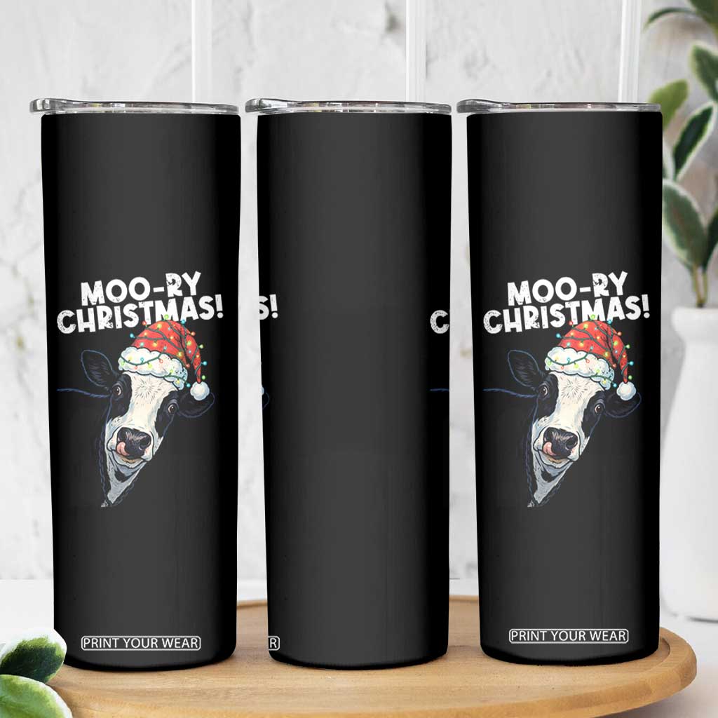 Christmas Cow Skinny Tumbler Funny Moo Ry Christmas Farmer Gift TS10 Print Your Wear
