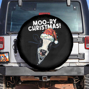 Christmas Cow Spare Tire Cover Funny Moo Ry Christmas Farmer Gift TS10 No hole Black Print Your Wear