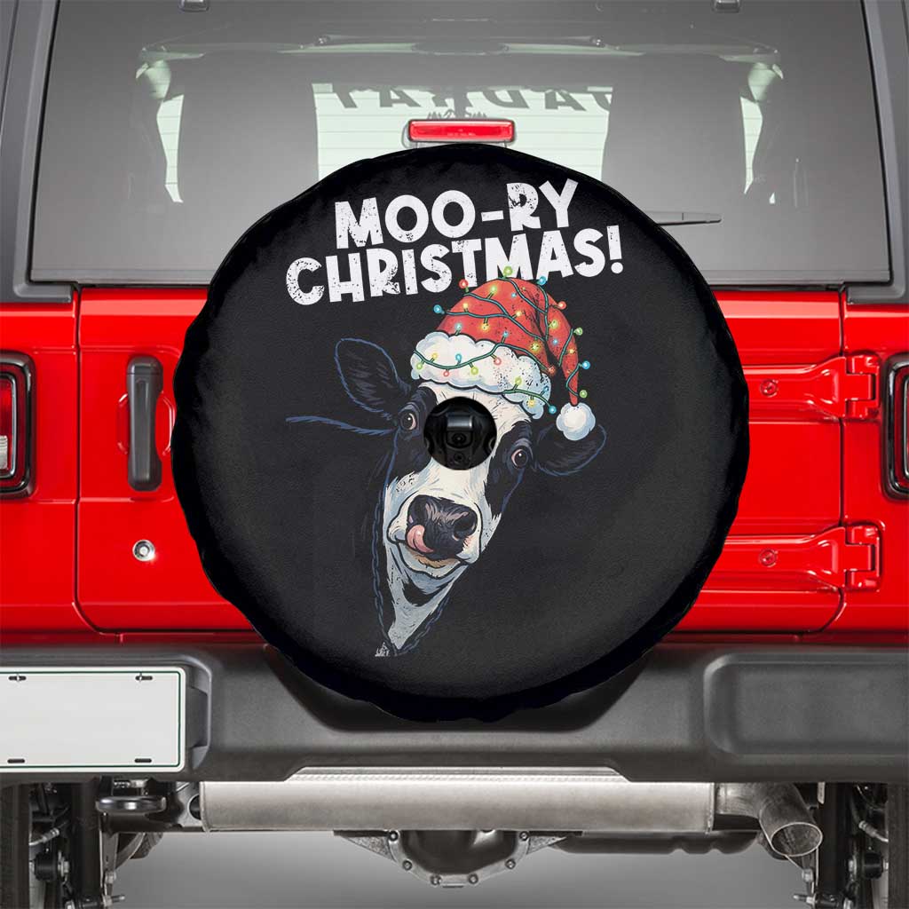 Christmas Cow Spare Tire Cover Funny Moo Ry Christmas Farmer Gift TS10 Black Print Your Wear